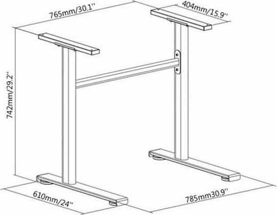 Sbox Desk Base made of Metal Black Velvet-Black Metal 78.5x61x74.2cm
