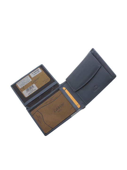 Leather Men's Wallet Classic with RFID Blue