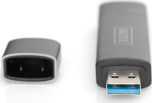 Digitus Card Reader USB 3.0 Type-C για SD/microSD Γκρι