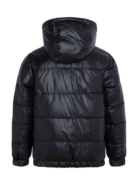 Cas Kinder Gestepptes Kurzes Doppelseitiges Kinderjacke mit Kapuze Gelb
