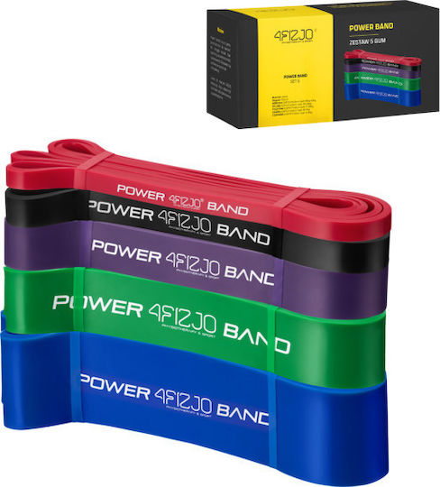 4FIZJO Power Ελαστικοί Ιμάντες Γυμναστικής Σετ 5τμχ Πολύχρωμοι