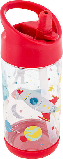 Stephen Joseph Kids Water Bottle Plastic with Straw Red 350ml