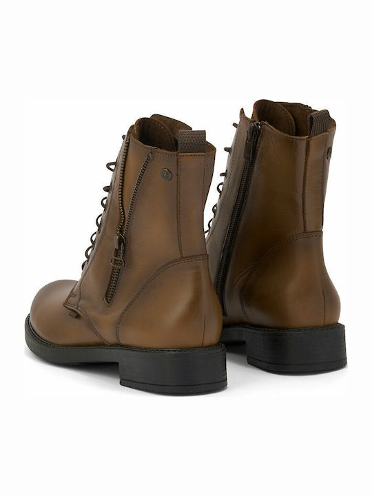 Leather Women's Ankle Boots Tabac Brown