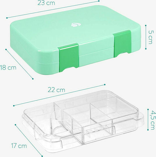 Navaris Пластмасово детско контейнерче за храна Зелен x x 5cm