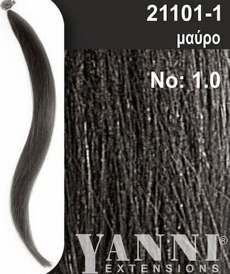 Yanni Extensions Extension Keratin with Natural Hair in Black Color 50cm