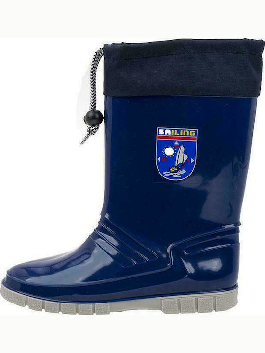 Meridian Shoes Kids Wellies Sailing Navy Blue