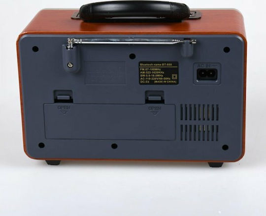 Meier M113BT Retro Tabletop Radio Rechargeable with USB Brown