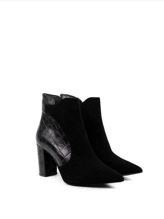 Γυναικεία Δερμάτινα Ankle Boots ZAKRO COLLECTION S769-FW20-21 ΜΑΥΡΟ ΜΑΥΡΟ