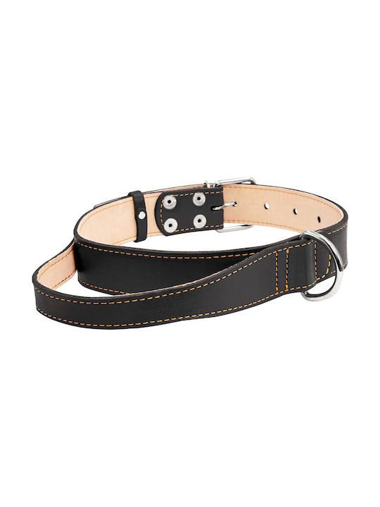 Collar Collar Leather with Handle Black 47-62 cm