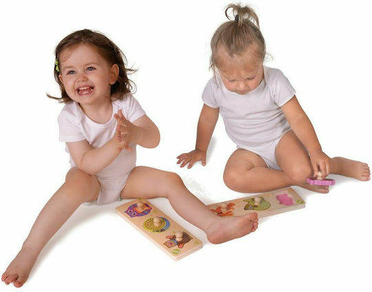 Holz Kinder Steckpuzzle Easy Shapes City für 1+ Jahre 3pcs (Verschiedene Designs) 1Stück Oops