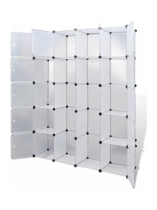 Τετράφυλλη Ντουλάπα Λευκή 146x37x180.5cm