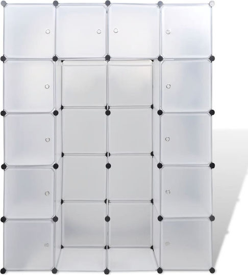 Vier Türen Kleiderschrank White 146x37x180.5cm