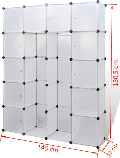 Vier Türen Kleiderschrank White 146x37x180.5cm