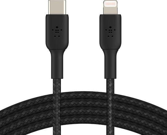 Belkin Braided USB-C to Lightning Cable 30W Black 2m (CAA004bt2MBK)