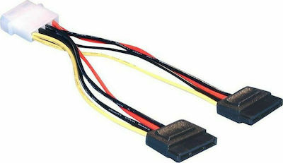 DeLock 4-Pin Molex - 15-Pin Sata Cable 0.112m Multicolour (60102)