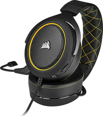 Corsair HS60 Pro Over Ear Gaming Headset με σύνδεση 3.5mm Κίτρινο