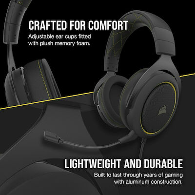 Corsair HS60 Pro Over Ear Gaming Headset με σύνδεση 3.5mm Κίτρινο