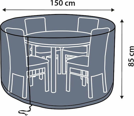 Home & Camp Waterproof Protective Dining Table Cover 150x150x85cm in Grey Colour
