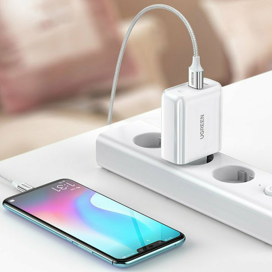 Ugreen Ladegerät ohne Kabel mit USB-A Anschluss und USB-C Anschluss 36W Schnellaufladung 4.0 Weißs (CD170)