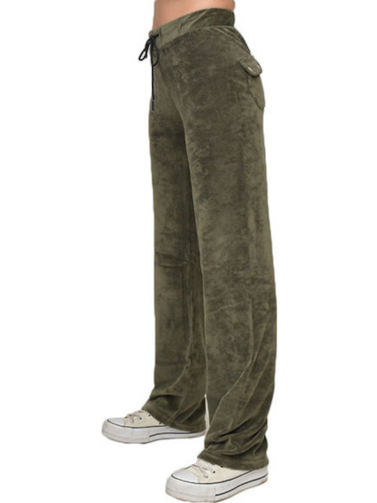 Jogginghose Samt Khaki
