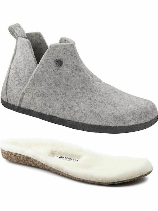 Andermatt Shearling Затворени Дамски Чехли Сив Тясна Форма