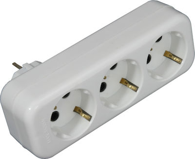 Χαραλαμπίδης 3-Outlet T-Shaped Wall Plug White