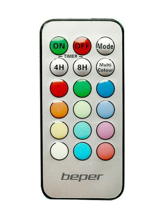 Beper Set of 3 real candles with LED lighting 12 colors and remote control Decorative Lamp Wax Polish White
