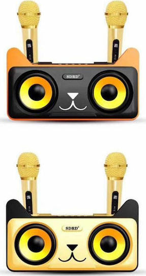 Ηχείο Karaoke με Ασύρματα Μικρόφωνα SDRD 305 Χρυσό