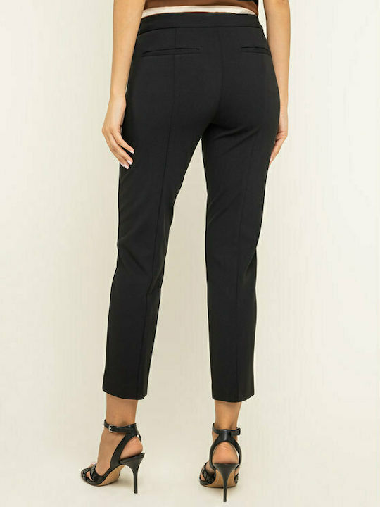 DKNY Damen Stoff Hose in Normaler Passform Schwarz