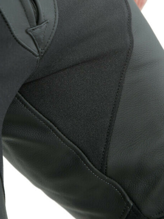 Dainese Pony 3 Men's 4 Season Leather Motorcycle Pants Black