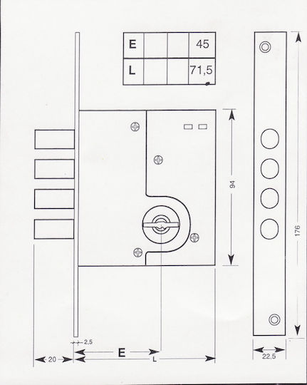 Gevy Recessed Lock Safe deposit box with Center 45mm Gold