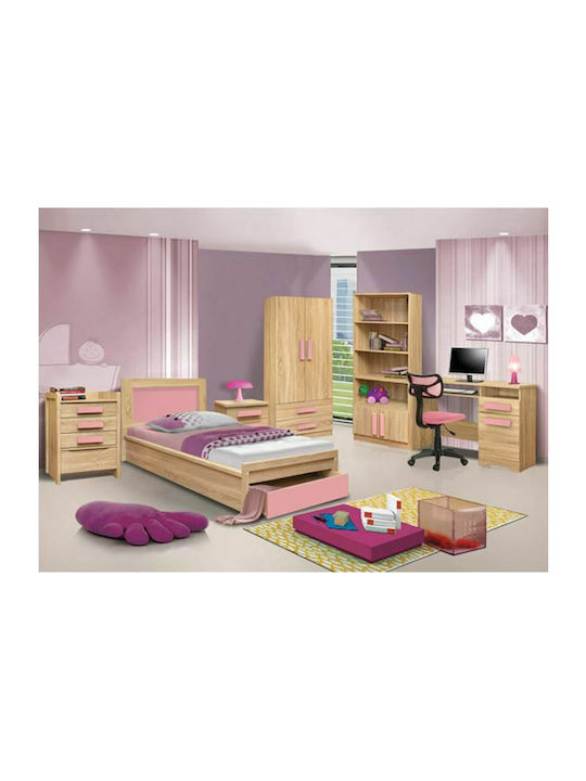 Wooden Kids Bedside Table Playroom Sonoma-Pink 40x48x39cm