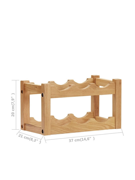 vidaXL Tischplatte Flaschenhalter Hölzernes für 6 Flaschen Braun 37x21x21εκ.
