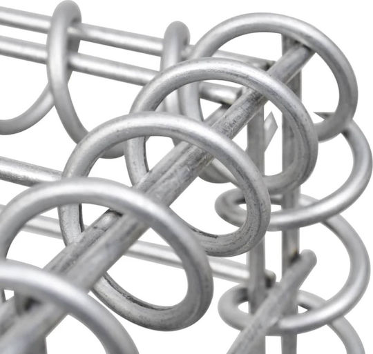 vidaXL Garden Fencing Material with Caps 1pcs Silver