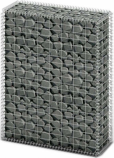 vidaXL Garden Fencing Material with lids 100x80x30cm 1pcs Silver
