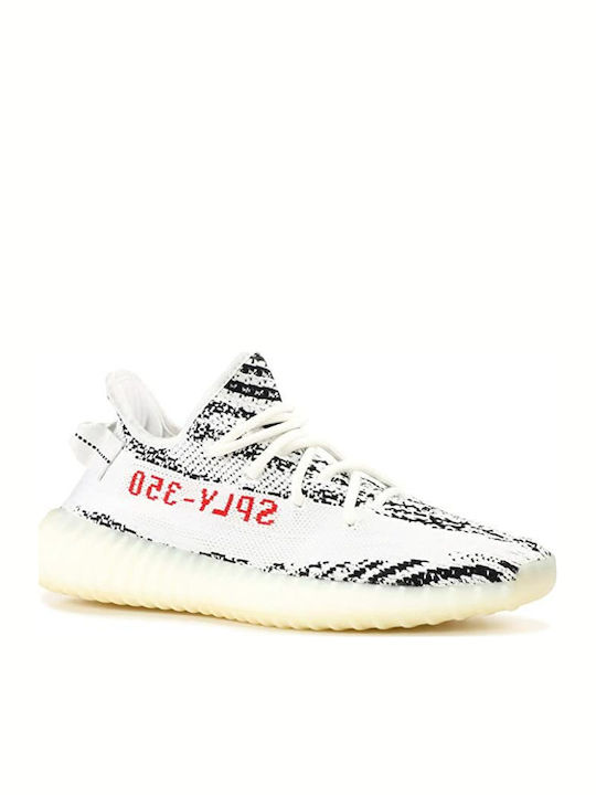 Yeezy Boost 350 V2 Adidași Pentru Bărbați Albi / Negru De Bază / Roșii
