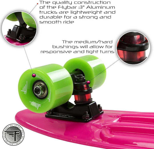 Flybar 22" Plastic Complete Skateboard Pink Complet Placa Penny Roz