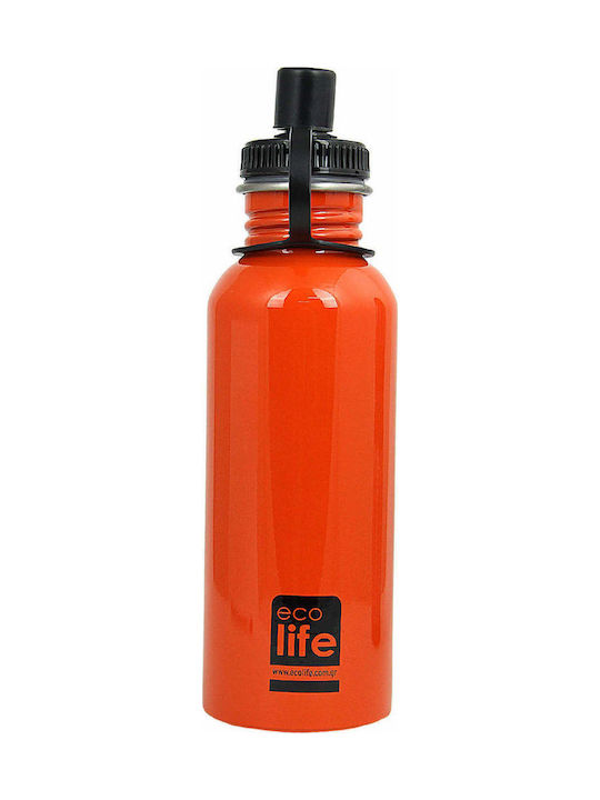 Ecolife Ανοξείδωτο Παγούρι 600ml Πορτοκαλί