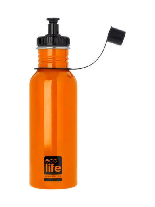 Ecolife Ανοξείδωτο Παγούρι 600ml Πορτοκαλί