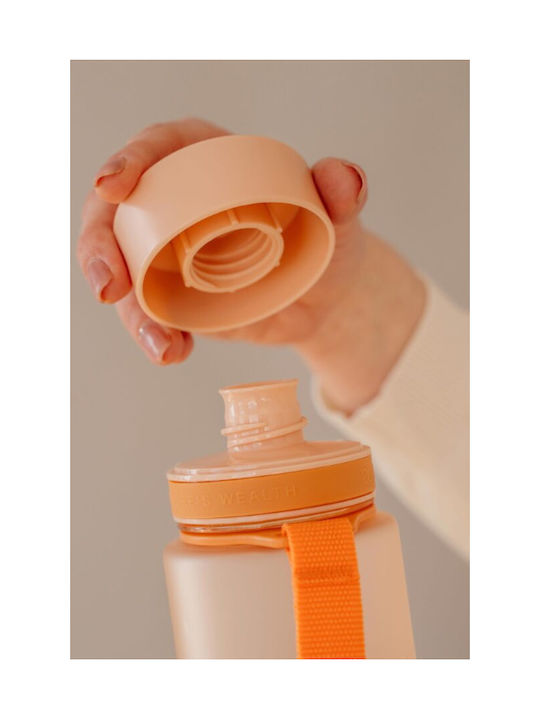 Equa Plain Plastic Water Bottle 600ml Beige Sunrise