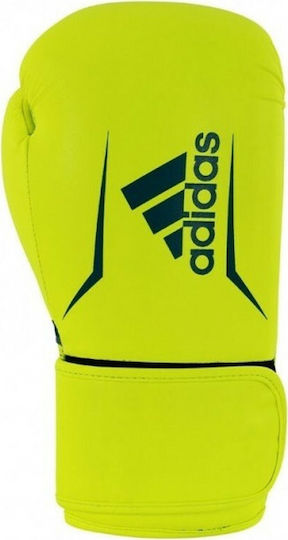 adidas Speed 2 Boxing Gloves made of Synthetic Leather for Match Neon Yellow/Blue