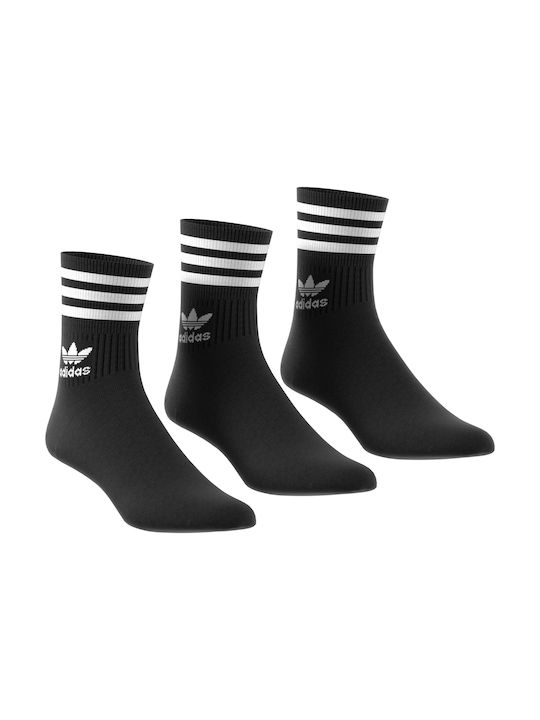 Adidas Originals Αθλητικές Κάλτσες Μαύρες 3 Ζεύγη