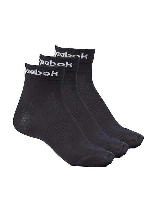Reebok Active Core Αθλητικές Κάλτσες Μαύρες 3 Ζεύγη