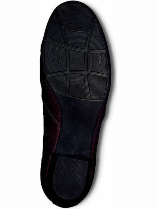 Leder Damen Chelsea Stiefeletten Burgundisch