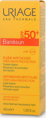 Uriage Bariesun Anti-Brown Spot Fluid Αδιάβροχη Αντηλιακή Κρέμα Προσώπου SPF50 40ml