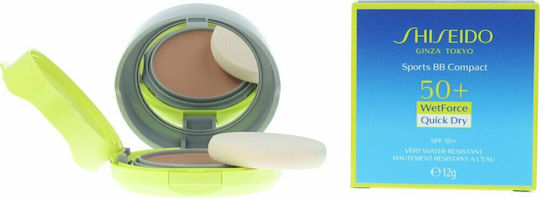 Shiseido Sports BB Compact Pudră Solară Compactă Rezistentă la Apă pentru Față SPF50 cu Pigment Mediu 12g