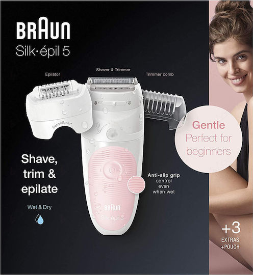 Braun Silk-Epil Wet & Dry Epilator Set Epilator for Body & Bikini SES 5-620