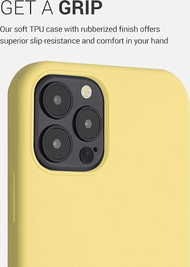 KWmobile Soft Flexible Rubber Back Cover Silicone Yellow (iPhone 12 / 12 Pro)