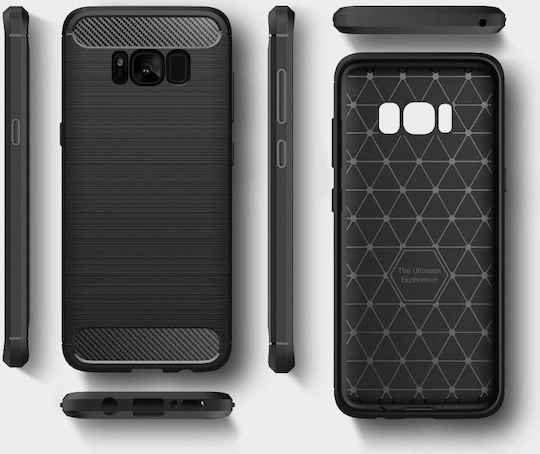 Forcell Carbon Umschlag Rückseite Kunststoff Schwarz (Galaxy S8)