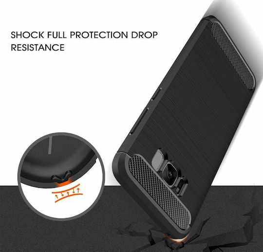 Forcell Carbon Umschlag Rückseite Kunststoff Schwarz (Galaxy S8)